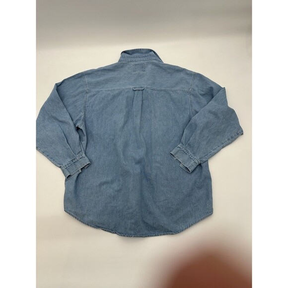 Solutions 80’sWoman Embroidered Denim Button Front Shirt S Blue Christmas‎ Large - Picture 7 of 8